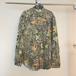 Vintage No Trace by Dan River Button Down Camo